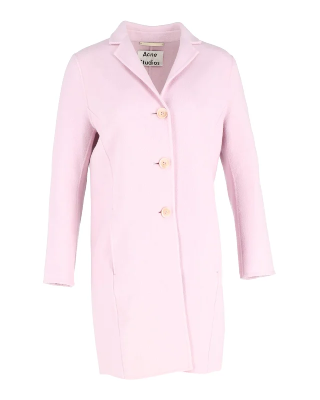 Acne Studios Long Coat in Pink Wool