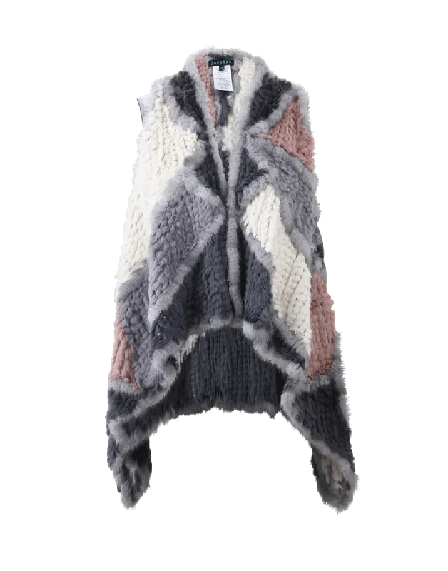 Asymmetrical Pattern Fur Vest