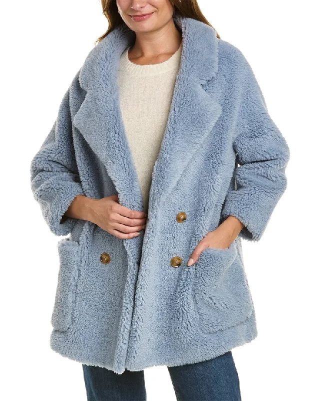 La Fiorentina Oversized Wool-Blend Teddy Coat