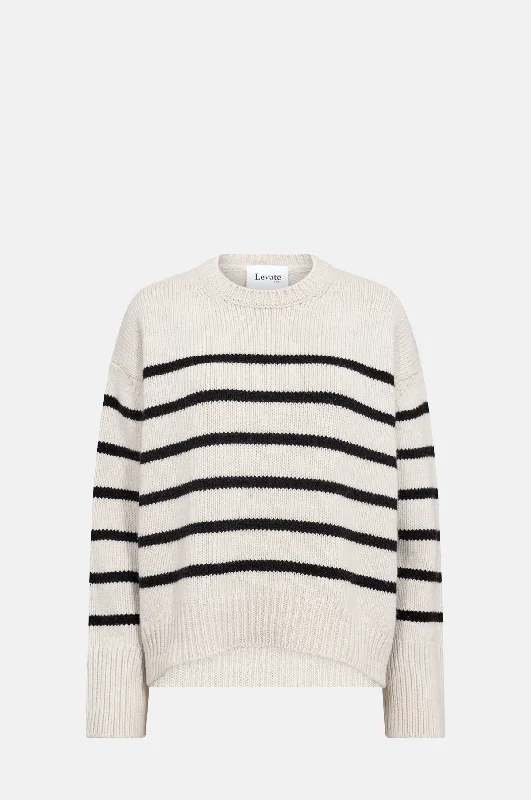 Stripe Perle Pullover Silver Lining