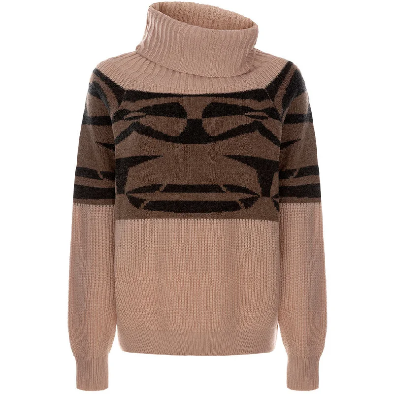 CASHMERE TURTLENECK SWEATER "KALLINA" WITH VIBRANT PATTERNS