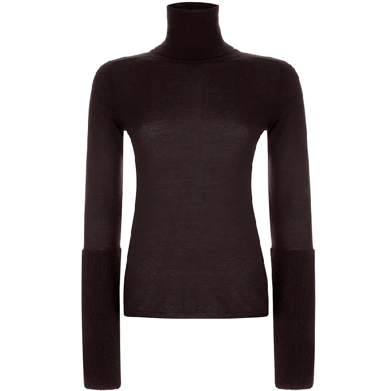 CASHMERE TURLENECK SWEATER "NUBA" IN BLACK OR CHOCO