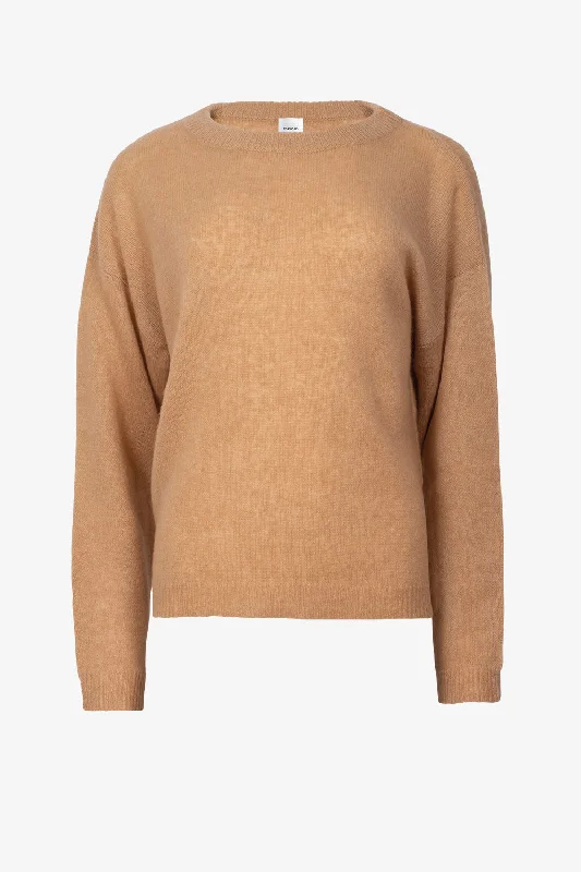 CROPPED CASHMERE SWEATER "TUYA" IN BEIGE