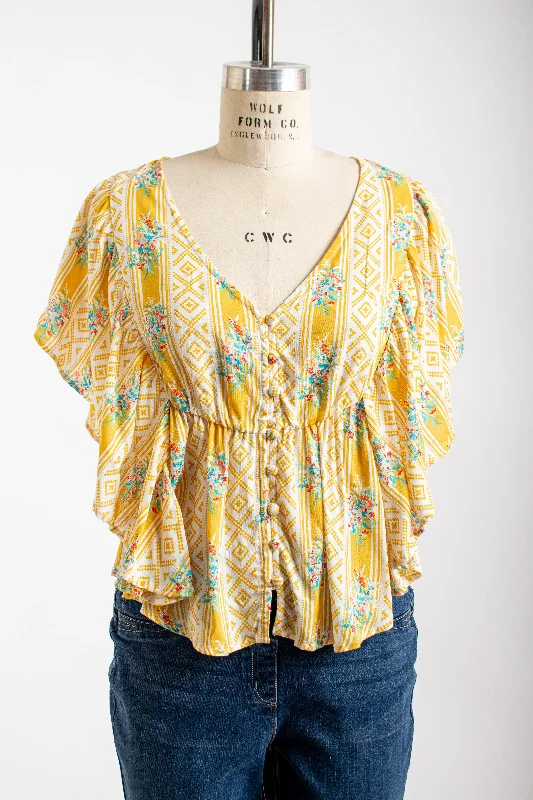 Yellow Floral Blouse