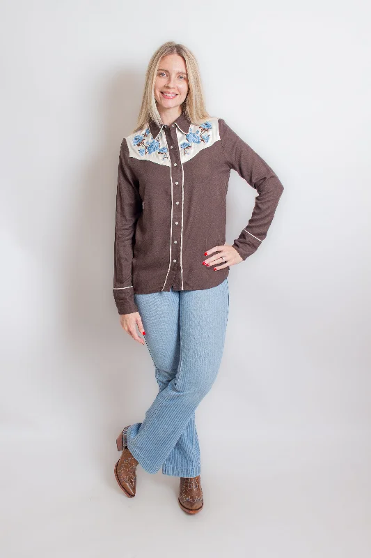 Brown Western Front Button Shirt