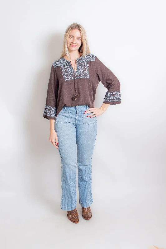 Brown & Blue Western Shirt