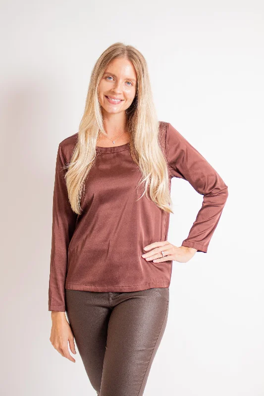 Solid Pecan Brown Blouse