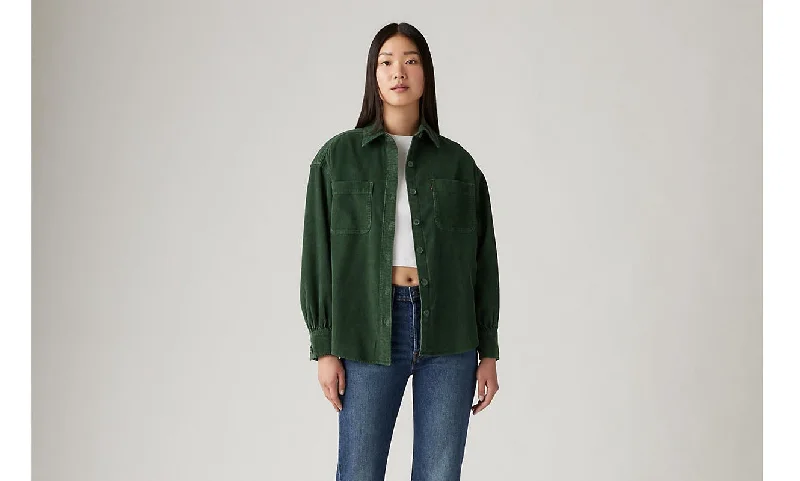 Orion Cord Overshirt - Python Green