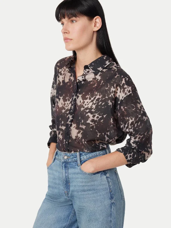 The Printed Sheer Shirt - Black