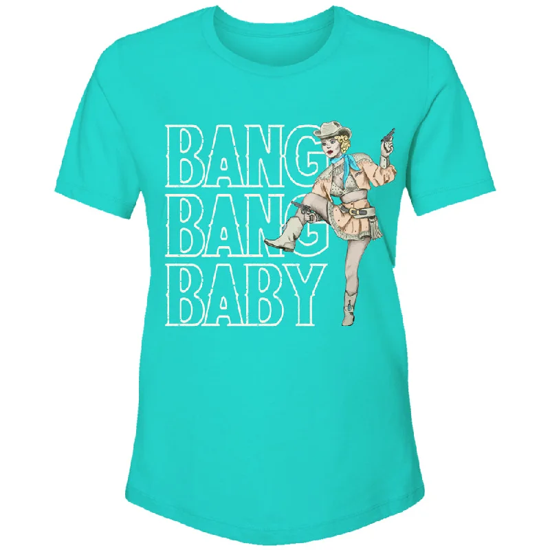 "Bang Bang Baby" Turquoise w/White Logo T-shirt