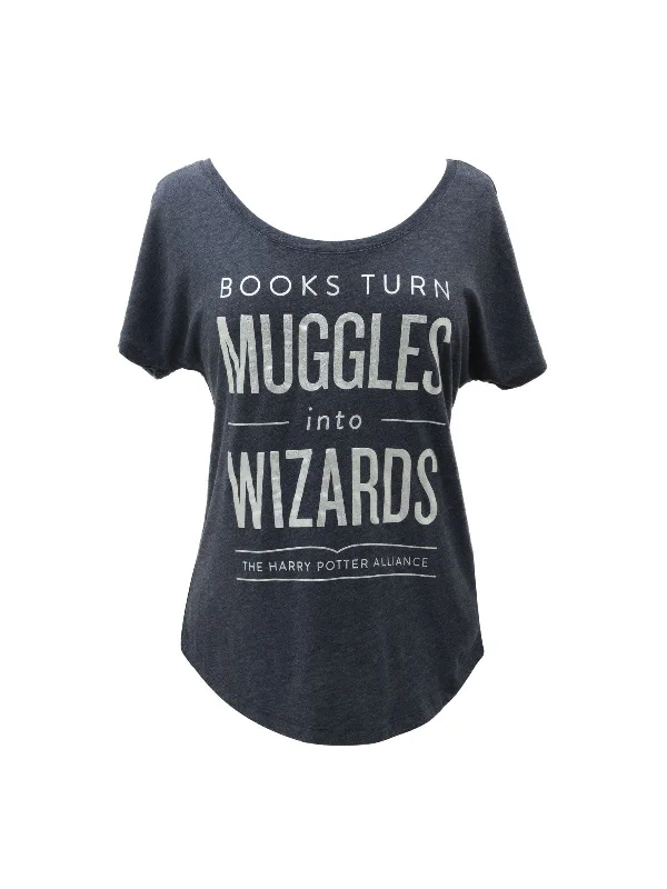 Books Turn Muggles into Wizards Women’s Relaxed Fit T-Shirt