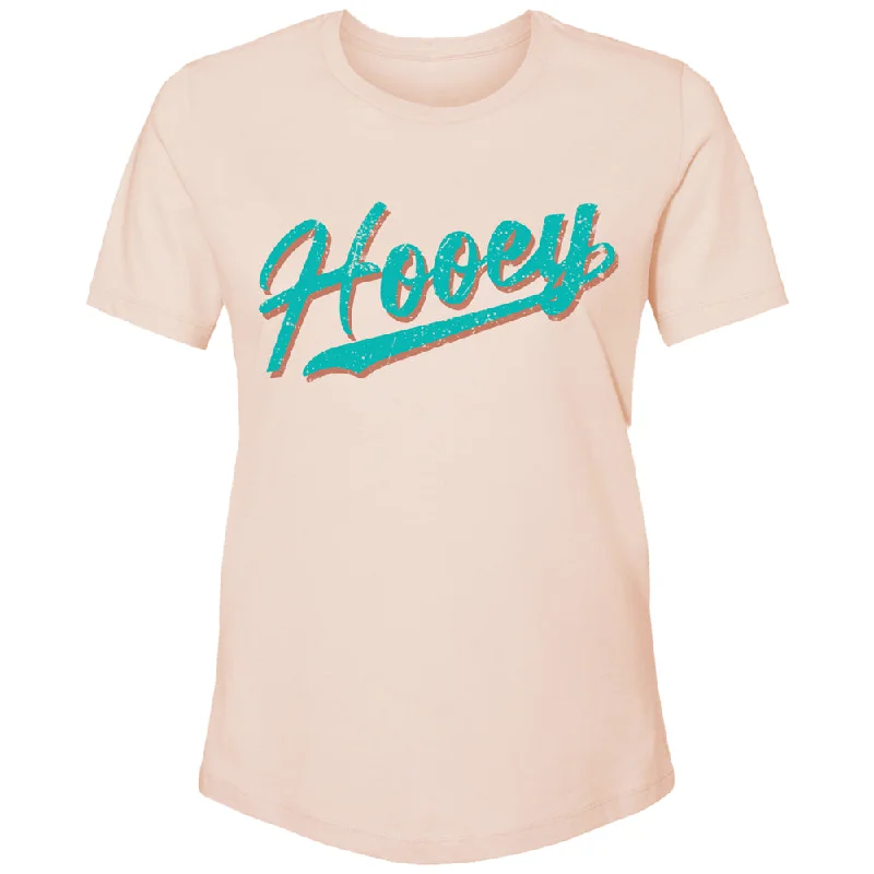 "Hooey Varsity" Peach w/Teal Logo T-shirt