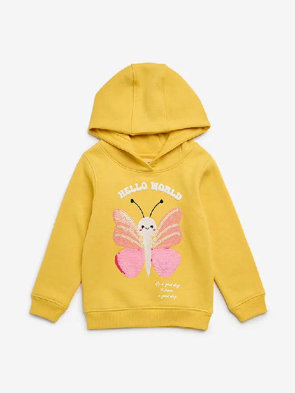 HOP Kids Yellow Animal Design Hoodie