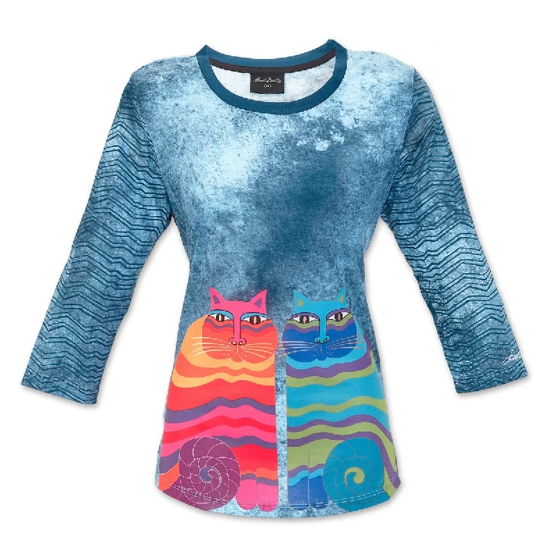 Rainbow Felines Women's T-Shirt - 3/4 Sleeve