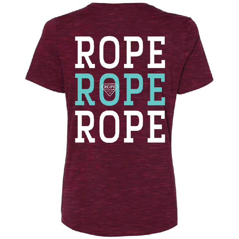 "Rope Rope Rope" Cranberry w/White /Blue Logo T-shirt