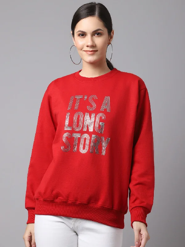 Vimal Jonney Fleece Round Neck Printed Sweatshirt For Women