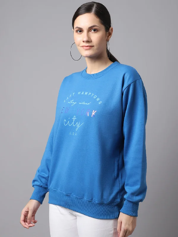 Vimal Jonney Fleece Round Neck Printed Sweatshirt For Women