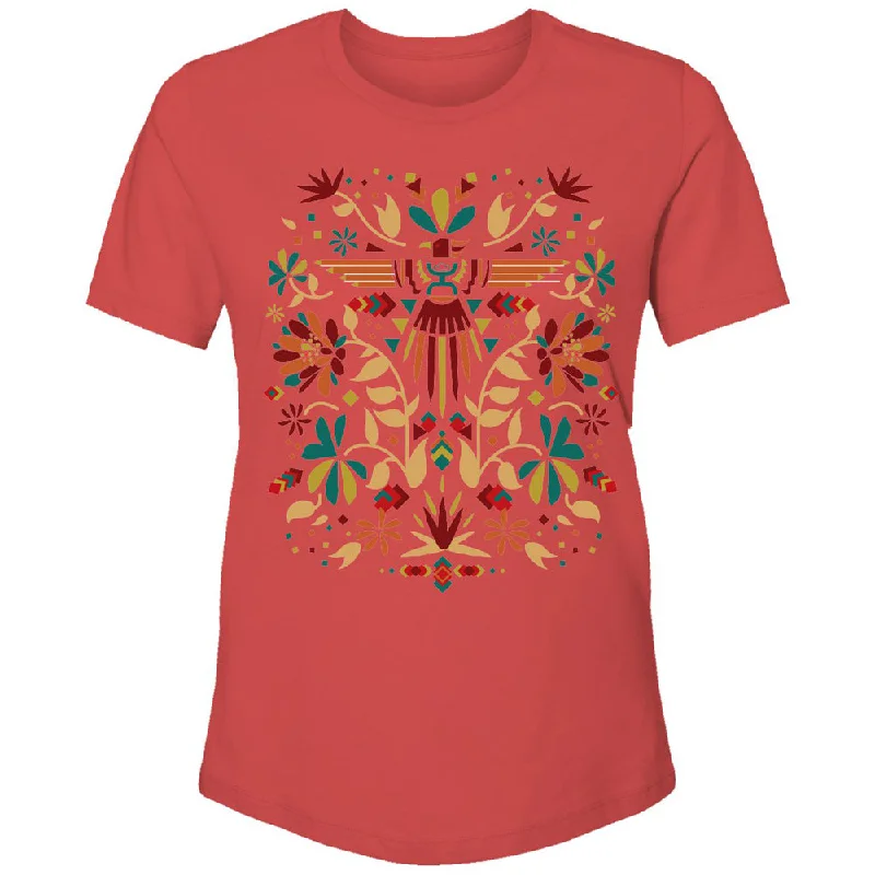 "Thunder Blossom" Red with Floral Pattern T-shirt