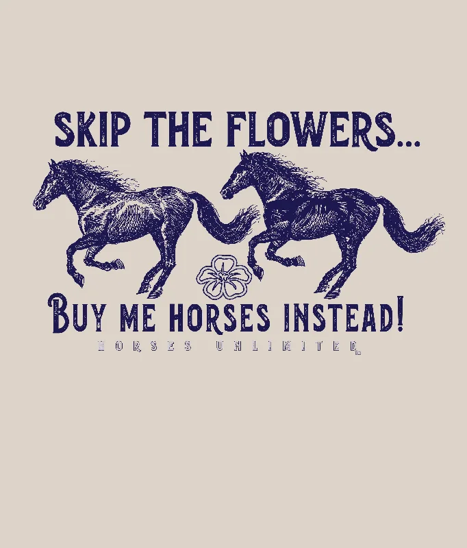 Women's Horses Unlimited Skip Flowers T-Shirt #UH-7685