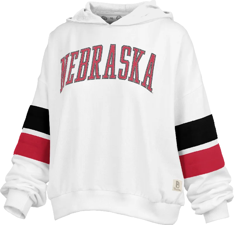 Women's Nebraska Huskers Kelly Sequin Hoodie