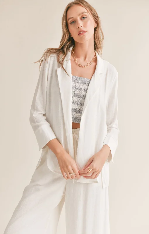 Sadie And Sage Sugarloaf Linen Blend Open Blazer