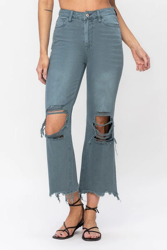 Vervet 90's Vintage Super High Rise Crop Flare Jeans