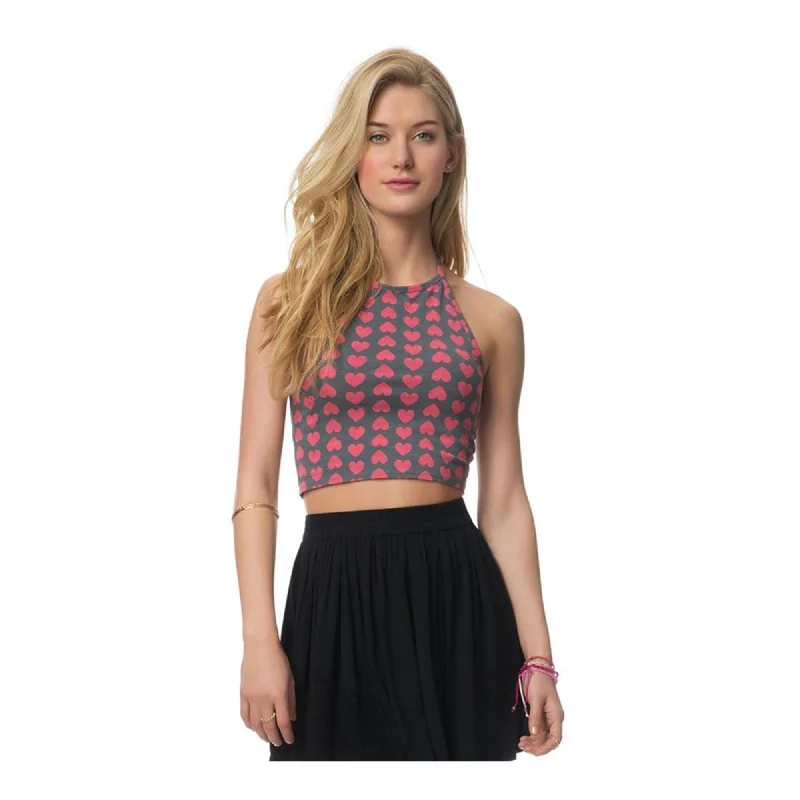 Aeropostale Womens Heart Crop Halter Top Shirt