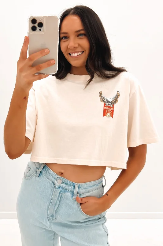 All For One Merch Super Crop Tee Heritage White