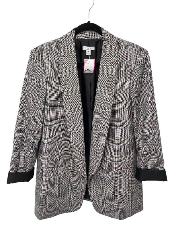 Bar III Misses Size Large Grey Plaid Blazer