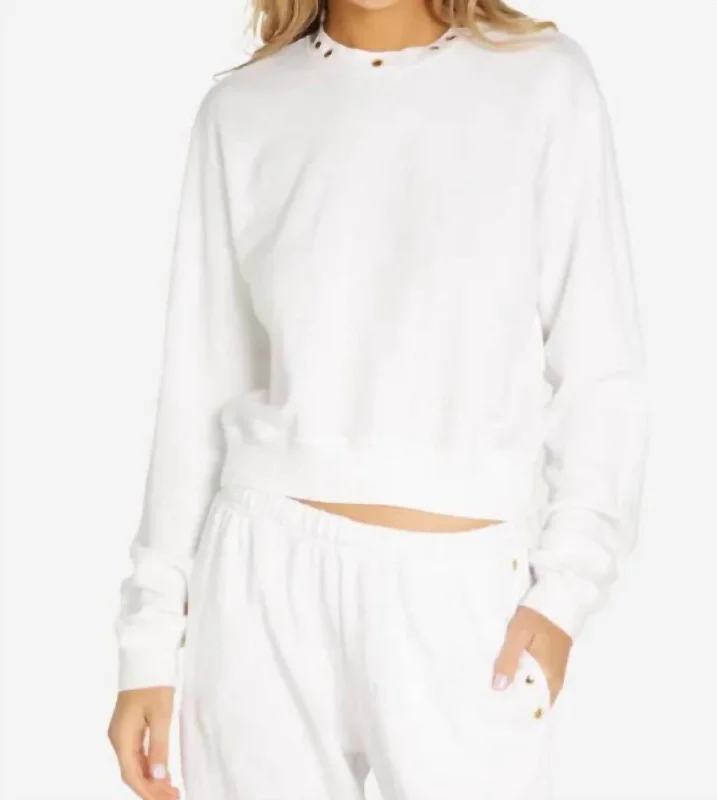 Exon Crop Crew Neck W/ Neck Trim In White