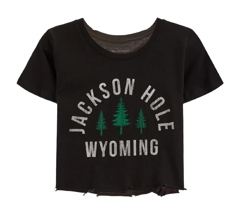 Jackson Hole Crop Tee In Black