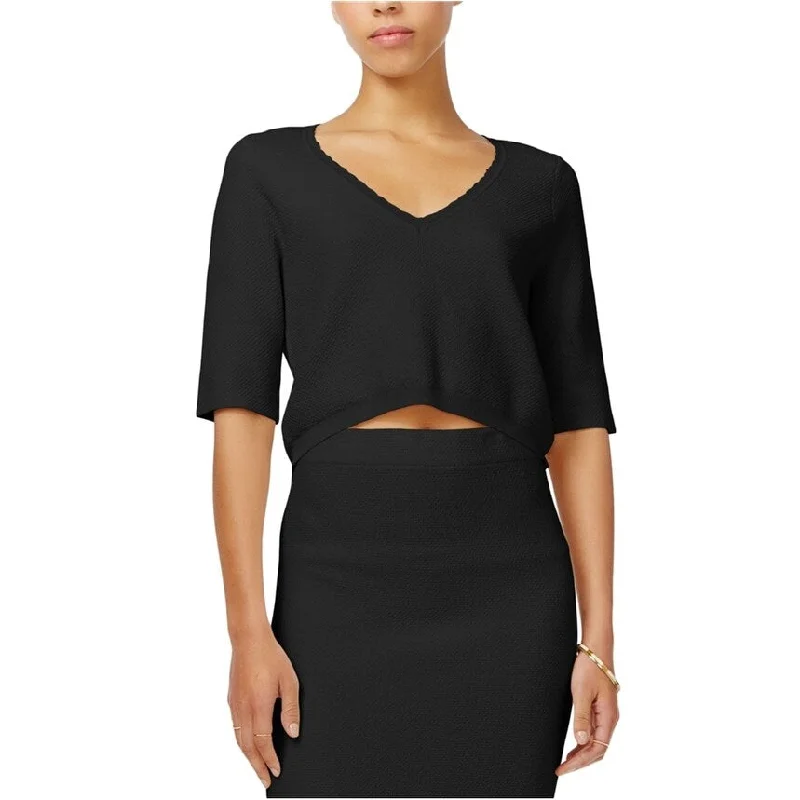 Rachel Roy Womens Crop Knit Blouse