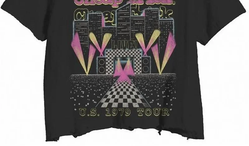 Women's Cheap Trick Venue 79 Crop Tee In Black