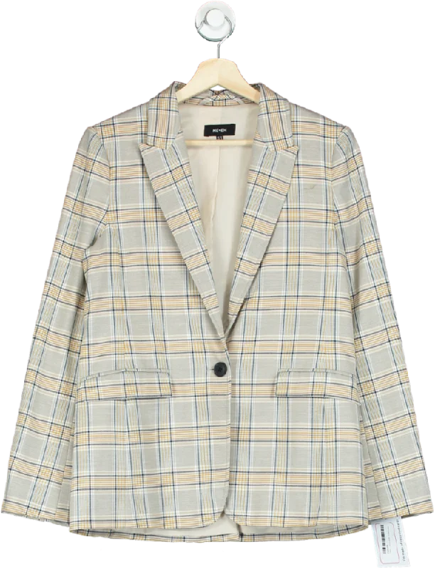 ME+EM Beige Checkered Blazer UK 10