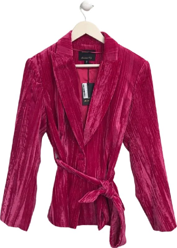 River Island Pink Velvet Blazer UK 10