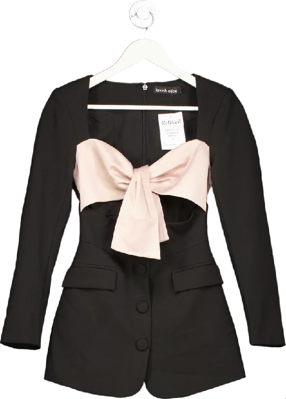 Lavish Alice Black Bow Detail Blazer Dress UK 6