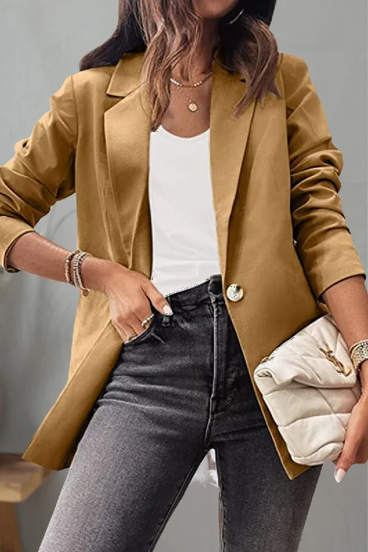 WOMEN OPEN FRONT ONE BUTTON CASUAL BLAZER