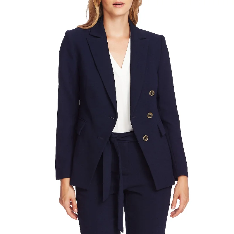 Vince Camuto Women's Asymmetrical Front Parisian Crepe Blazer Blue Size 12