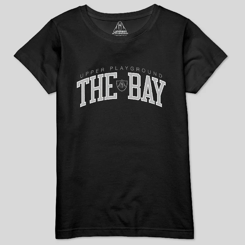 THE-BAY IN OAKLAND SILVER WOMEN'S CREW TEE