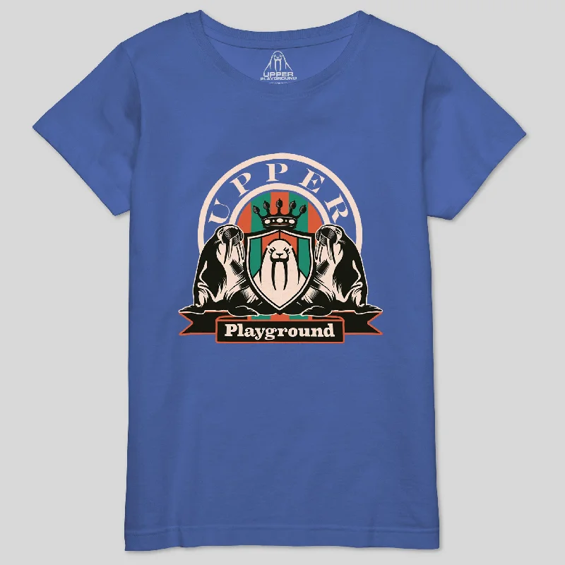 UPPER CREST - TEAL WOMEN'S CREW TEE