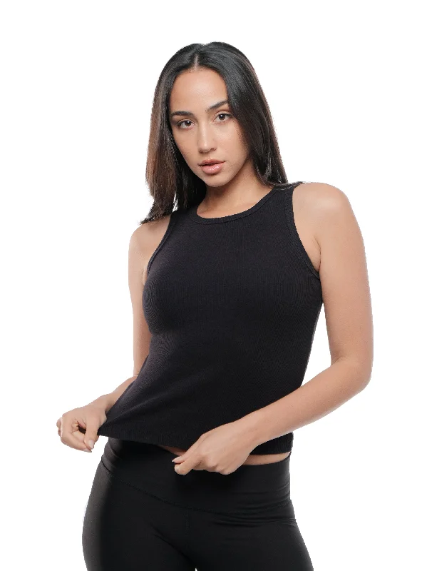 BLACK CREWNECK TANK TOP