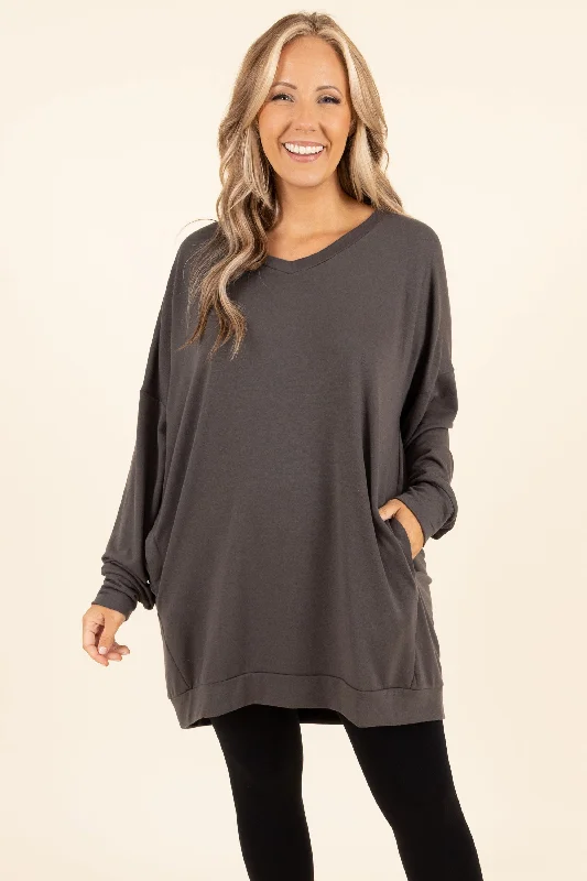 Take It All Tunic, Ash Grey