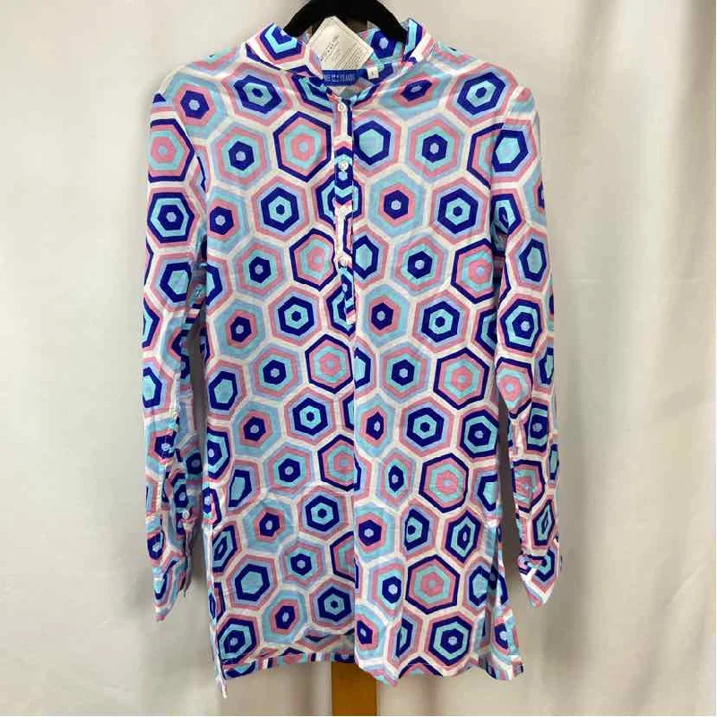 Three Islands Women's Size S Pink Geometric Tunic