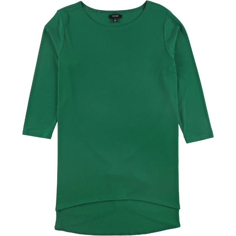 Alfani Womens High Low Tunic Pullover Blouse, Green, X-Small