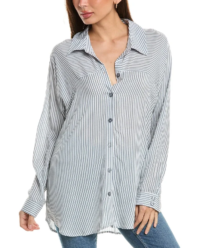 Bobeau Striped Tunic Shirt