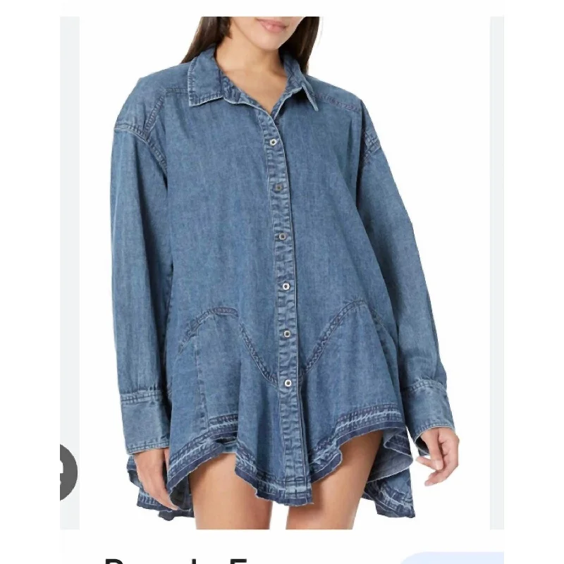 Free People - Denim Button-Down Tunic