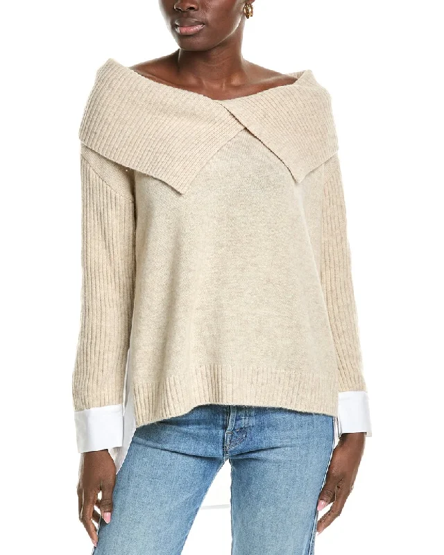 NAADAM Hybrid Off-The-Shoulder Wool & Cashmere-Blend Tunic