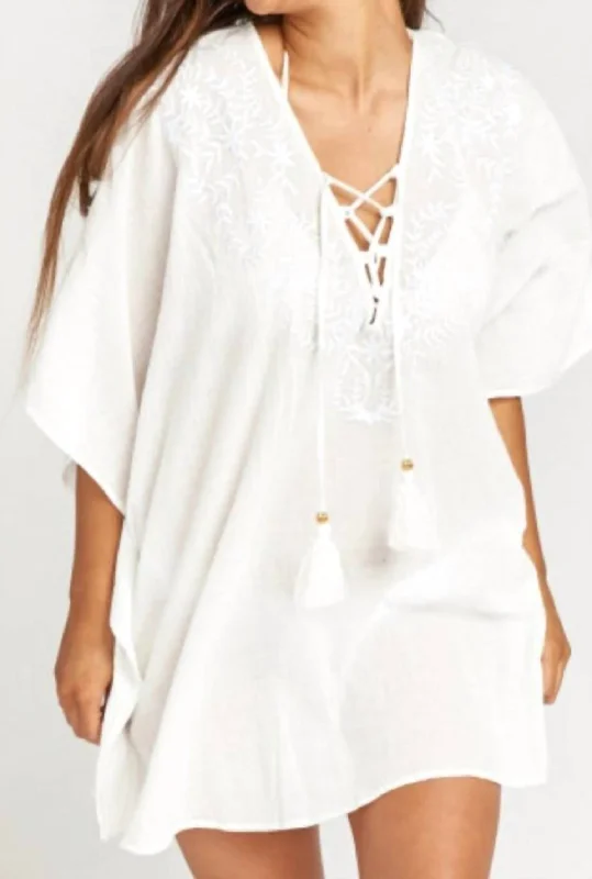 Peta Lace Up Tunic In White