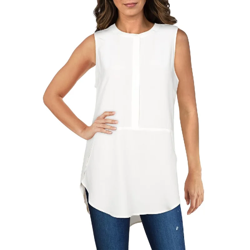 Womens Silk Sleeveless Tunic Top