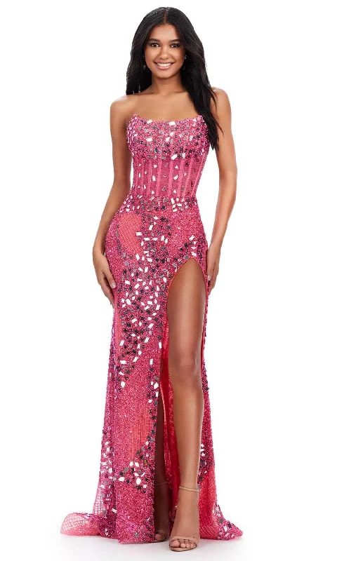 Ashley Lauren 11599 - Cut-Glass Scoop Evening Gown